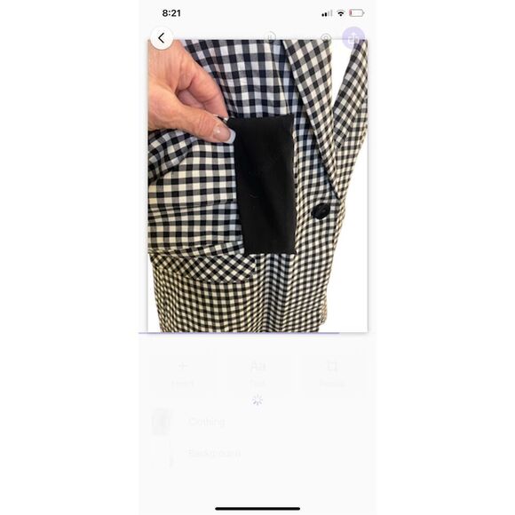 Zac & Rachel Blazer Sz. XL Black/White Check One Button Office Professional - Picture 7 of 10